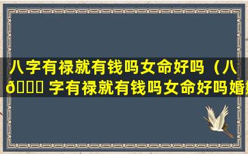 八字有禄就有钱吗女命好吗（八 💐 字有禄就有钱吗女命好吗婚姻如何）